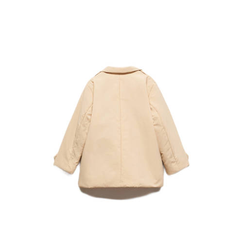 Mango Kids coat zomer middenbruin Jas Beige Meisjes Polyamide Klassieke kraag 122