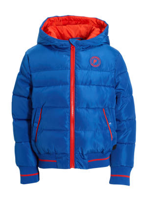 pufferjas Raja blauw / rood