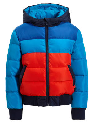 pufferjas Rainier blauw / rood