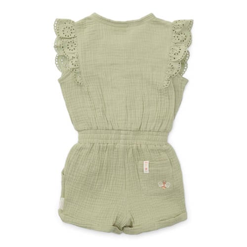 Little Dutch playsuit met ruches en broederie groen Meisjes Katoen Ronde hals 104