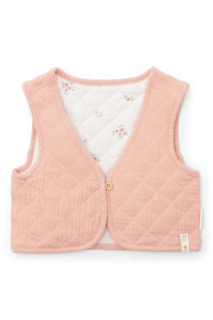 reversible gilet roze/wit/groen