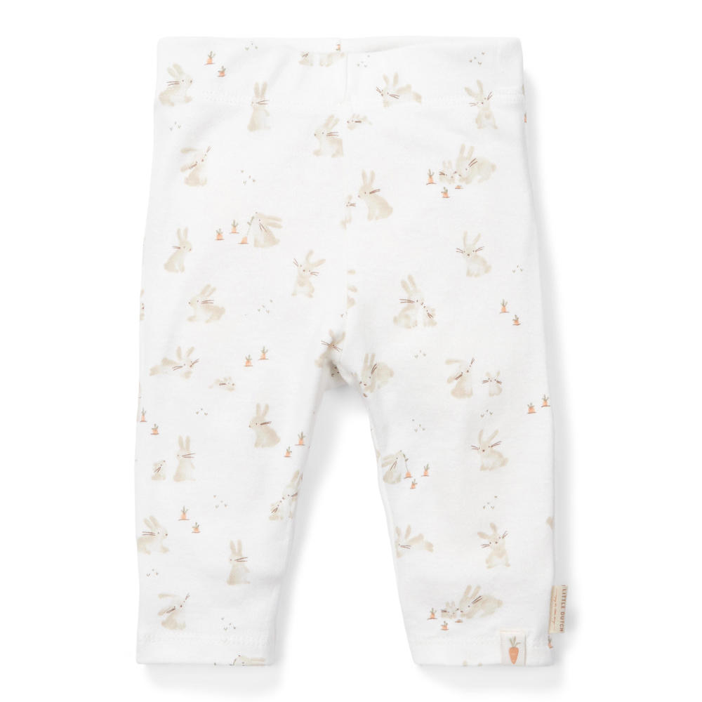 Wit en beige Little Dutch baby broek van katoen met elastische tailleband