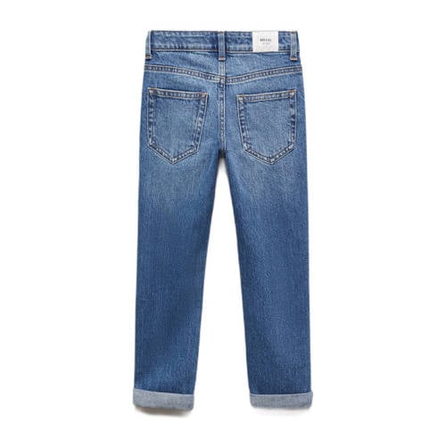 Mango Kids regular fit jeans medium blue denim Blauw Effen 116