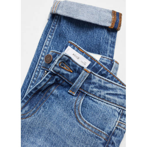 Mango Kids regular fit jeans medium blue denim Blauw Effen 116