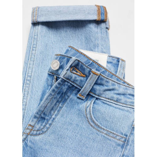 Mango Kids regular fit jeans changeant blauw Jongens Denim Effen 116