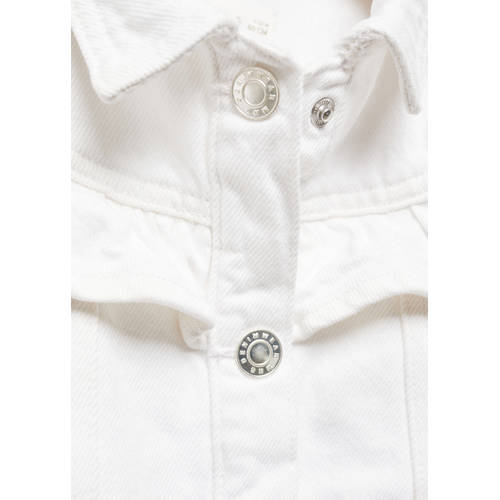 Mango Kids spijkerjas wit Meisjes Denim Klassieke kraag Effen 80