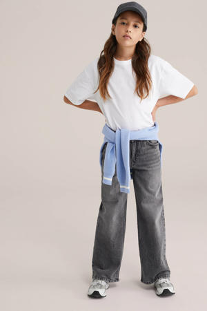 high waist wide leg jeans grey denim