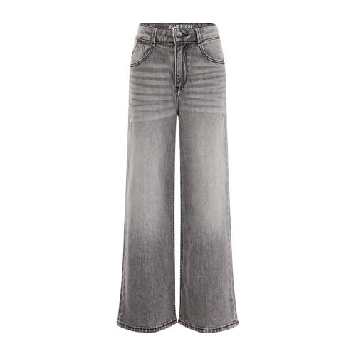WE Fashion Blue Ridge high waist wide leg jeans grey denim Grijs Effen - 122