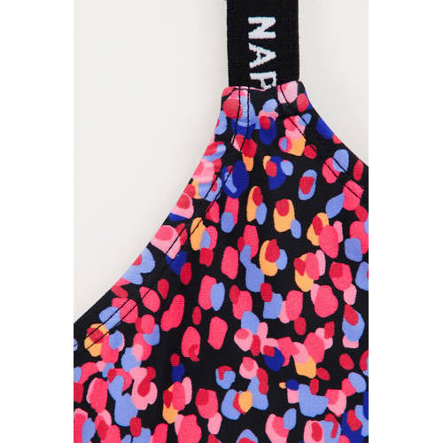 WE Fashion crop bikini met zwart roze Blauw Meisjes Gerecycled polyamide 110 116