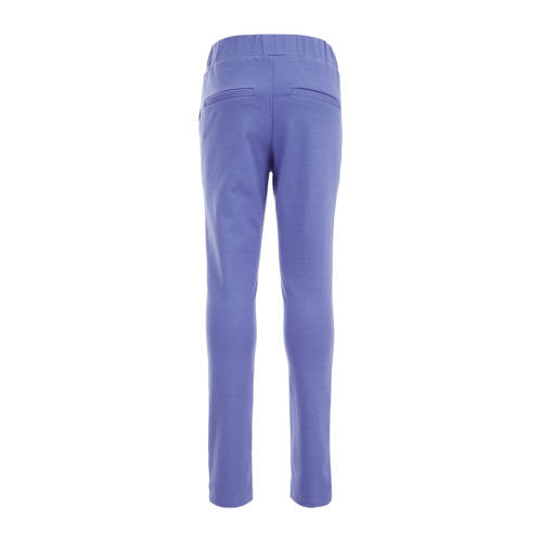 WE Fashion tapered fit broek paarsblauw Meisjes Katoen Effen 116
