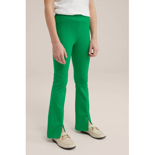 WE Fashion broek kikkergroen Meisjes Katoen Effen 104