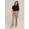 WE Fashion gestreepte straight fit broek brazilian sand