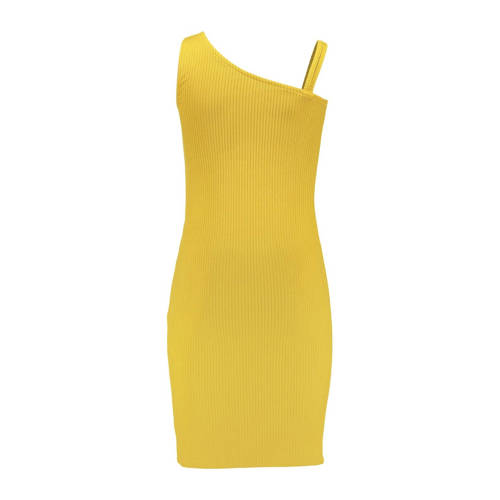 Frankie&Liberty jurk geel Meisjes Polyester Ronde hals Effen 188