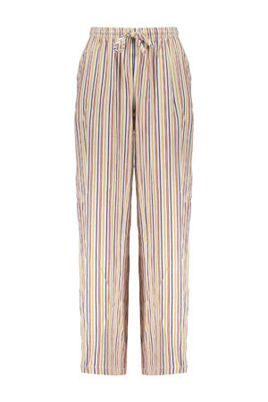 gestreepte straight fit broek roze/paars/wit
