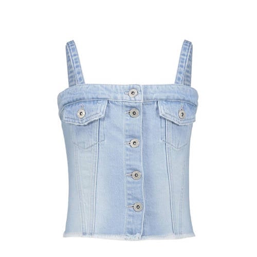 Frankie&Liberty top light blue denim Blauw Effen 152