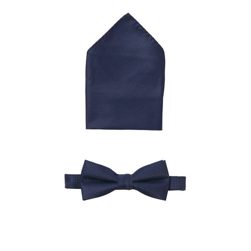 jack & jones JUNIOR vlinderstrik donkerblauw Vlinderdas Jongens Polyester