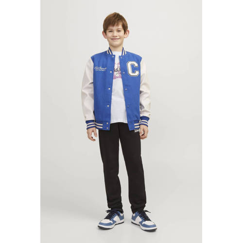 jack & jones JUNIOR T-shirt JORLAFAYETTE met logo wit Jongens Katoen Ronde hals 140