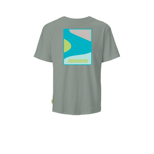 jack & jones JUNIOR T-shirt JCOFAST met printopdruk saliegroen Jongens Katoen Ronde hals 128