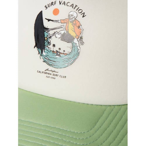 jack & jones JUNIOR pet JACHAVANA oranje groen wit Jongens Polyester Printopdruk L XL