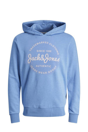 hoodie JJFOREST met logo lichtblauw