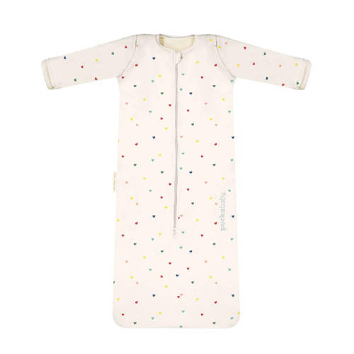 Puckababy 4 seizoenen baby slaapzak Hearts Confetti 6 mnd-2.5 jr Babyslaapzak Ecru