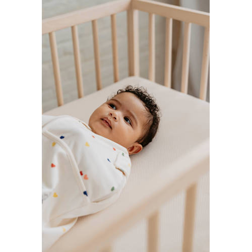 Puckababy The Original Mini inbakerslaapzak Hearts Confetti 3-6 mnd Inbakerdoek Ecru