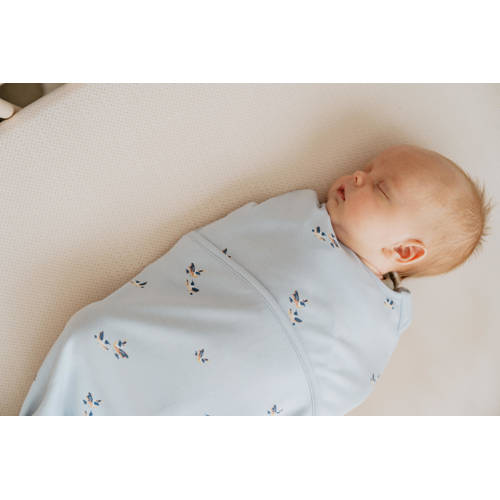 Puckababy The Original Piep inbakerslaapzak Birds 0-3 mnd Inbakerdoek Blauw