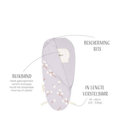 Puckababy The Original Piep inbakerslaapzak White Magnolia 0-3 mnd Inbakerdoek Blauw