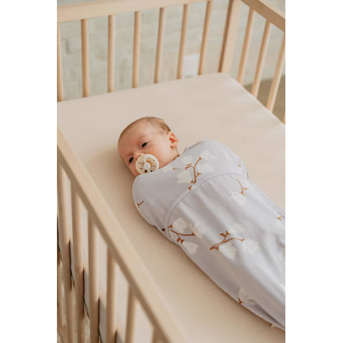 Puckababy The Original Piep inbakerslaapzak White Magnolia 0-3 mnd Inbakerdoek Blauw