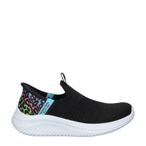 Skechers Ultra Flex 3.0 slip-on sneakers zwart Meisjes Textiel Meerkleurig
