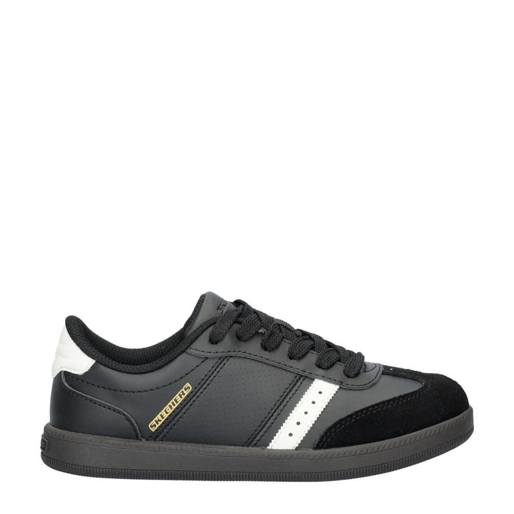 Zwarte jongens Skechers Zinger Street sneakers van imitatieleer met veters