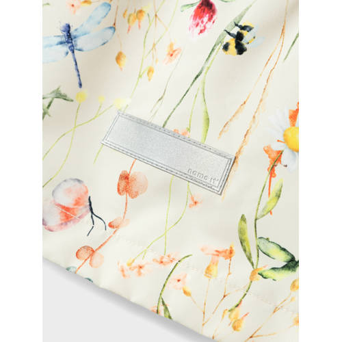 Name it MINI zomerjas NMFMAXI met all over print ecru multicolor Meisjes Gerecycled polyester Capuchon 110