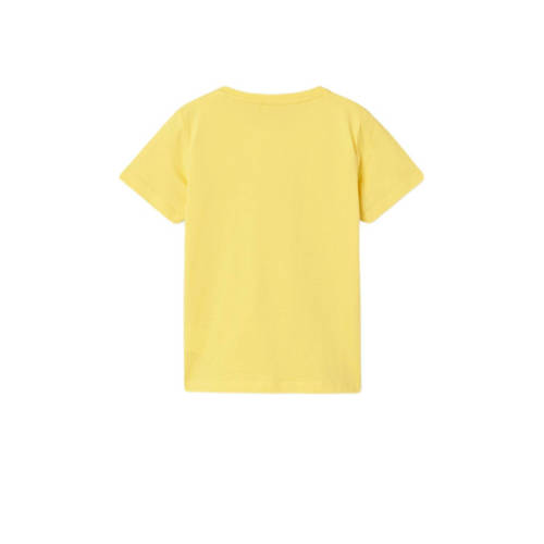 name it KIDS T-shirt NKMVICTOR met printopdruk geel Jongens Katoen Ronde hals 116