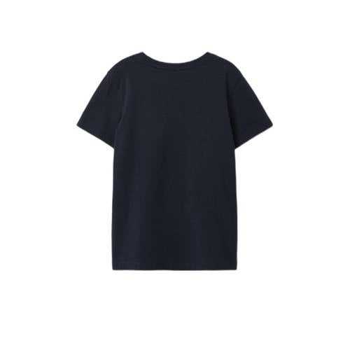 name it KIDS T-shirt NKMVOTO met printopdruk donkerblauw relax Jongens Katoen Ronde hals 116