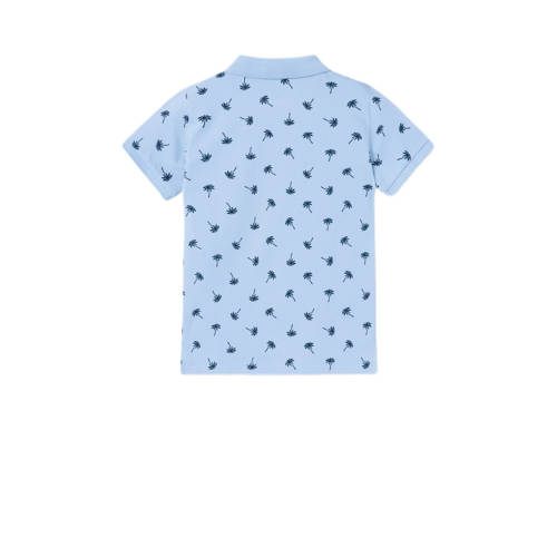 Name it KIDS polo NKMVOLO met all over print lichtblauw blauw Jongens Stretchkatoen Polokraag 122 128