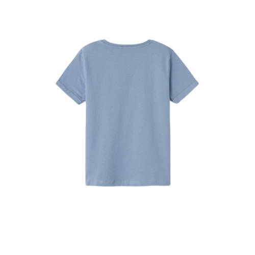 name it KIDS T-shirt NKMVUX met printopdruk blauwgrijs Jongens Stretchkatoen Ronde hals 116