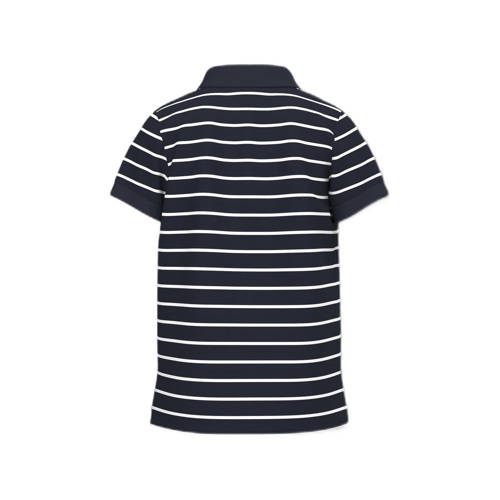 name it KIDS gestreepte polo NKMVOLO donkerblauw wit Jongens Stretchkatoen Polokraag 158 164