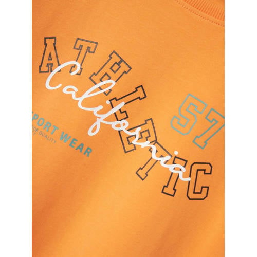 name it KIDS T-shirt NKMVUX met printopdruk oranje Jongens Stretchkatoen Ronde hals 116