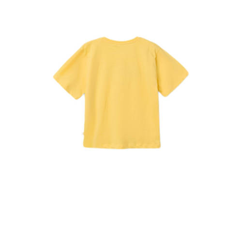 Name it KIDS T-shirt NKMDAKAN met tekst geel Jongens Biologisch katoen Ronde hals 122 128