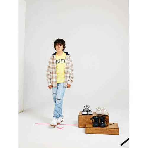 name it KIDS T-shirt NKMDAKAN met tekst geel Jongens Katoen Ronde hals 122 128