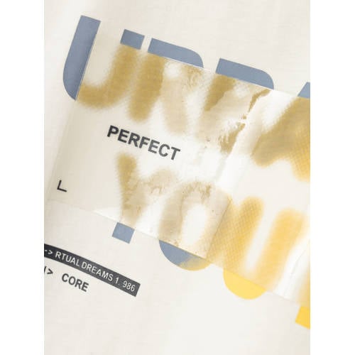 name it KIDS T-shirt NKMDEFAN met printopdruk wit Jongens Katoen Ronde hals 116