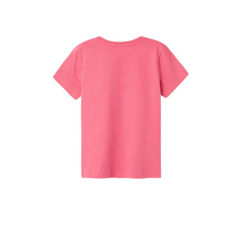 Name it KIDS T-shirt NKFVEEN met printopdruk donkerroze Meisjes Katoen Ronde hals 122 128