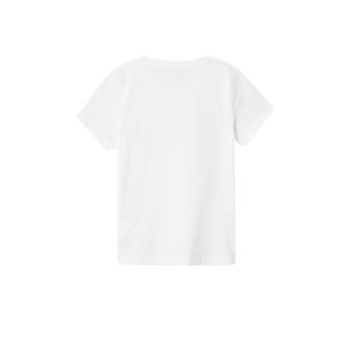 name it KIDS T-shirt NKFVEEN met printopdruk wit Meisjes Katoen Ronde hals 116
