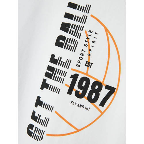 name it KIDS T-shirt NKMVUX met printopdruk wit Jongens Stretchkatoen Ronde hals 116