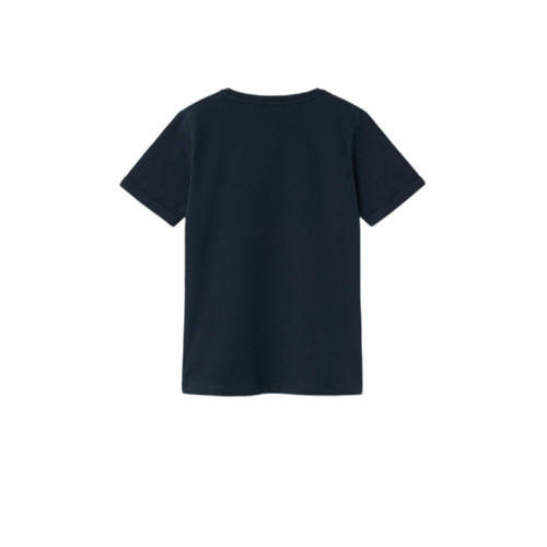 name it KIDS T-shirt NKMVUX met printopdruk donkerblauw Jongens Stretchkatoen Ronde hals 116