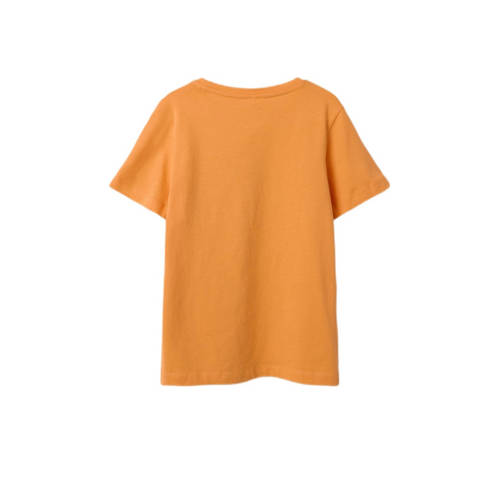 name it KIDS T-shirt NKMVOTO met printopdruk oranje Jongens Katoen Ronde hals 116
