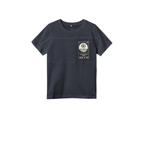 NAME IT KIDS T-shirt NKMDOLASSE met printopdruk donkerblauw Jongens Katoen Ronde hals