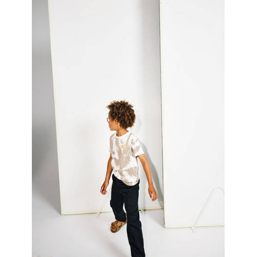 name it KIDS T-shirt NKMDALIVER met all over print wit zand Jongens Katoen Ronde hals 116