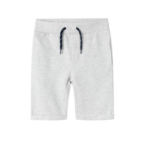 NAME IT KIDS sweatshort lichtgrijs melange Korte broek Effen - maat 128 afbeelding