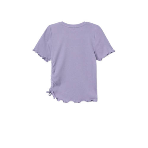 name it KIDS T-shirt NKFDALILLA lila Paars Meisjes Katoen Ronde hals Effen 116